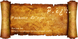 Paskesz Áron névjegykártya