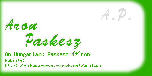 aron paskesz business card